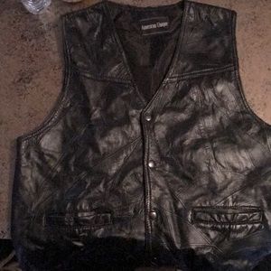 Black leather vest XL 23in pit to pit